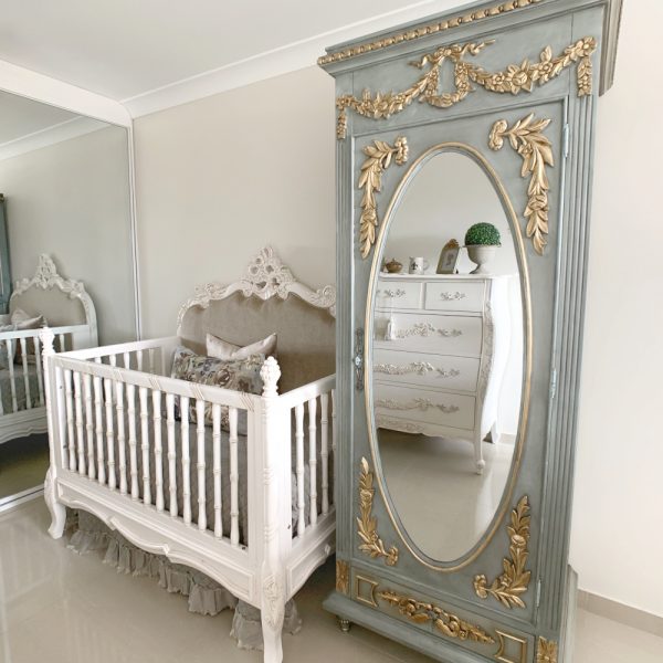 Provincial I Joutel French Mirrored Duck Egg Blue Armoire I