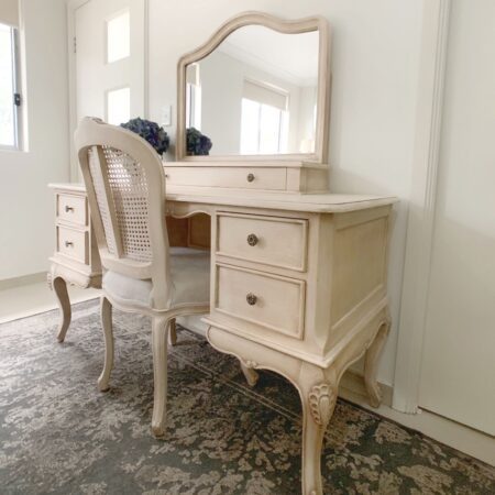 Coquette Antique Sand Mirrored Back Dressing Table