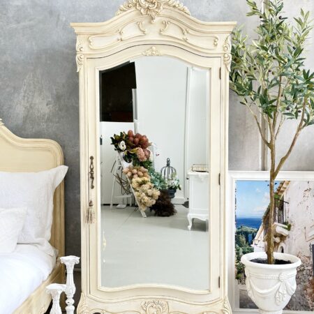 Elodie French Provincial Single Mirrored Door Armoire