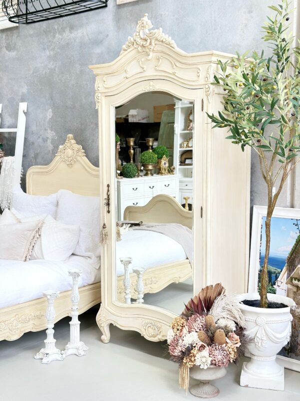 Elodie French Provincial Single Mirrored Door Armoire - Image 2