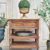 Francois Rattan Antique Brown Bedside Table