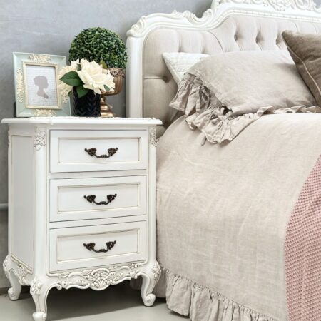 Le Foret Antique White Bedside Table