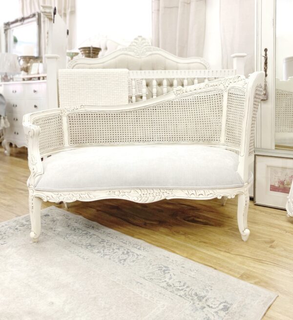 Liliana French Rattan Back Settee