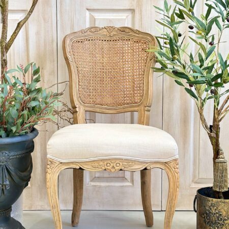 Provincial Cane Back Oak Side Chair