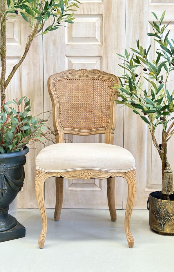 Provincial Cane Back Oak Side Chair