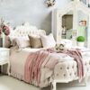 Shabby Chic Diamond Tufted French Bed
