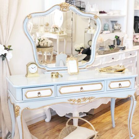 Adrianna Provincial Mirrored Back Dressing Table