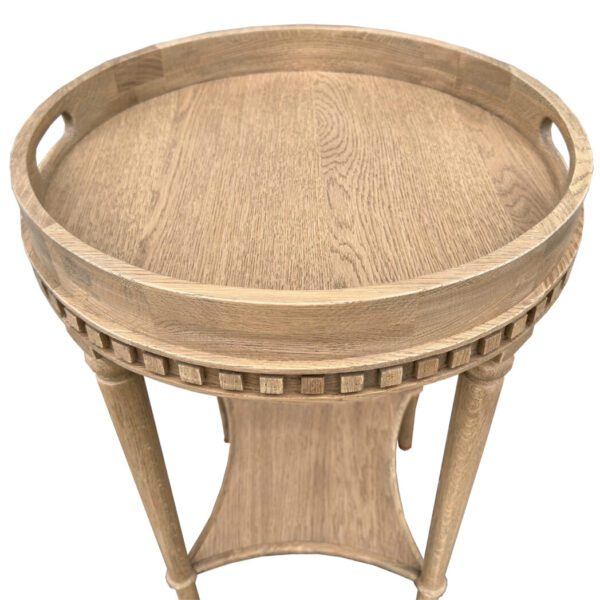 Cardin Round Side Table Weathered Oak - Image 2