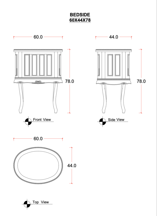 Coquette Antique Sand Bedside Table - Image 3