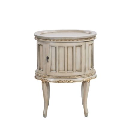 Coquette Antique Ivory Bedside Table