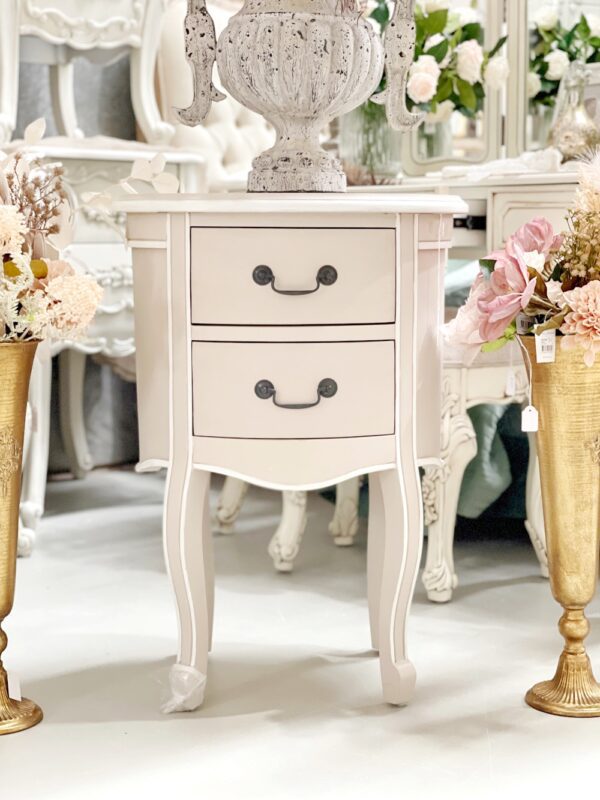 Dauphone Shabby Chic Dove Grey Bedside Table