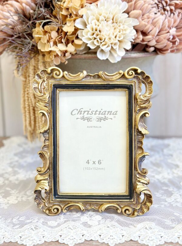 Fleur Gold and Black Photo Frame