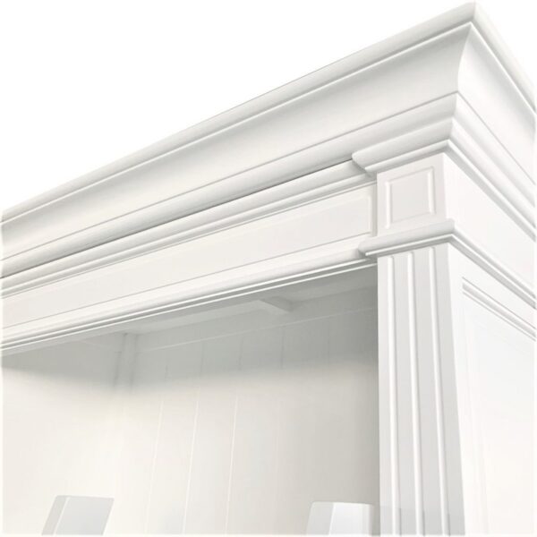 French Library Two Bay Bookcase Matt White - Image 3