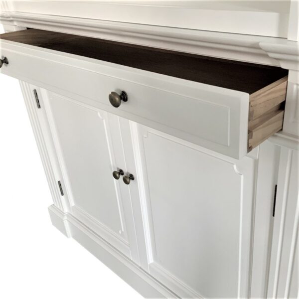 French Library Two Bay Bookcase Matt White - Image 4