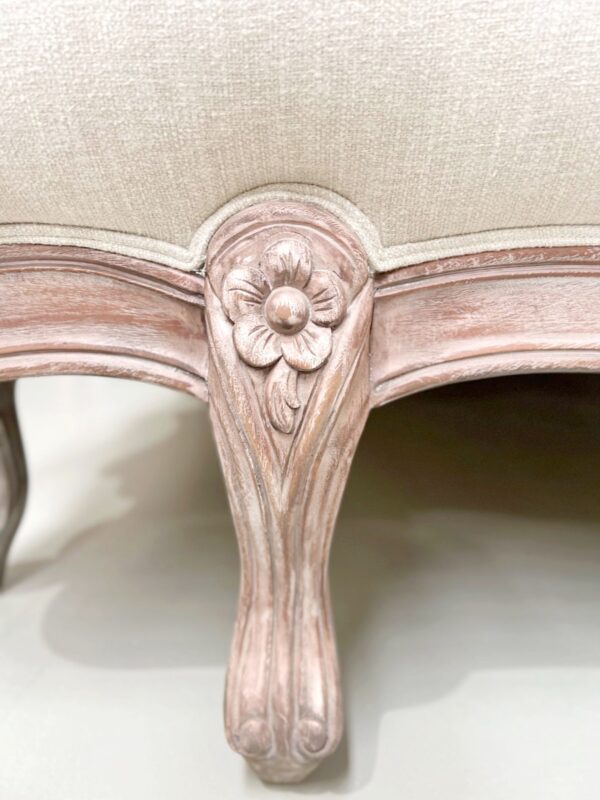 Genevieve Upholstered Washed Brown Bed - Image 4