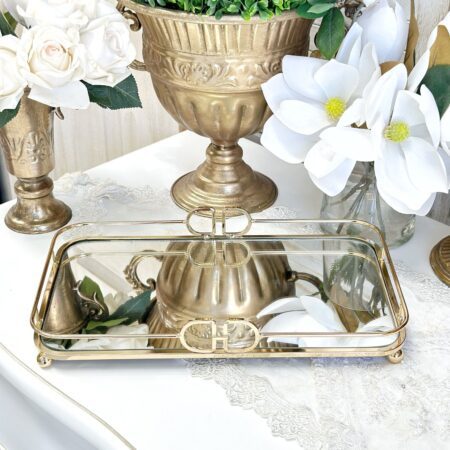 Gettes Rectangle Gold Tray