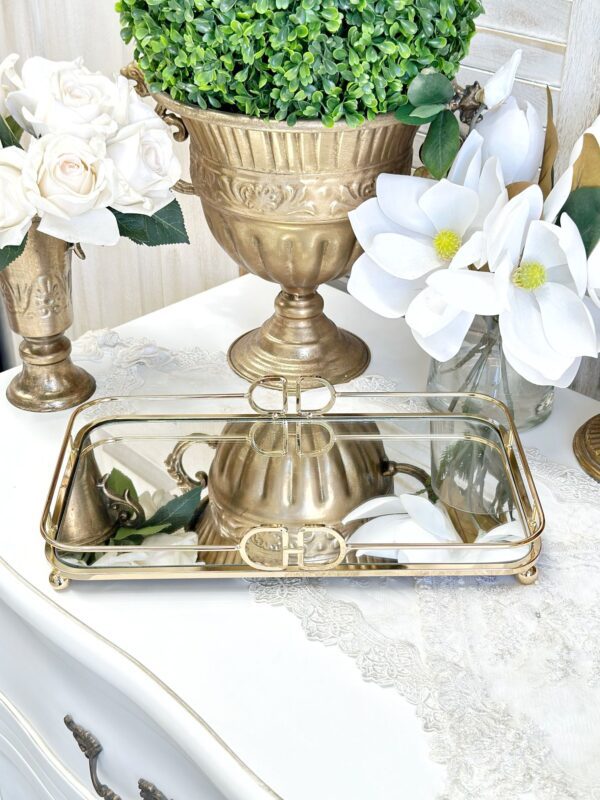Gettes Rectangle Gold Tray