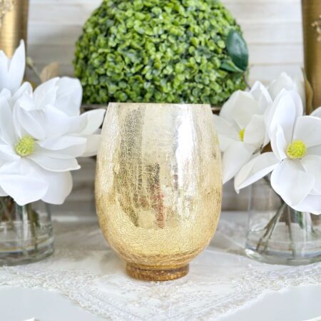 Glass Gold Vase Belly Shape