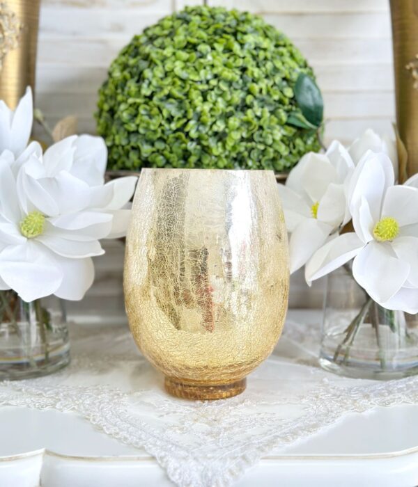 Glass Gold Vase Belly Shape