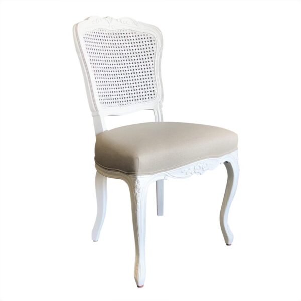 Jasie Rattan Back Oak Dining Chair White - Image 2