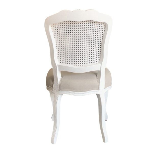 Jasie Rattan Back Oak Dining Chair White - Image 3
