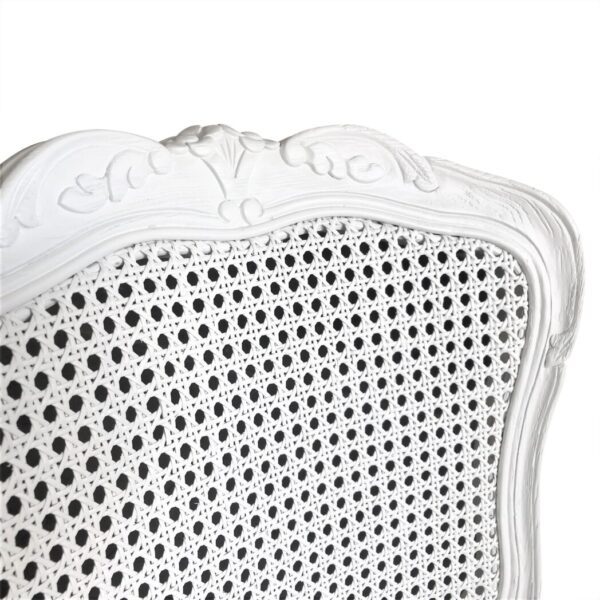 Jasie Rattan Back Oak Dining Chair White - Image 4