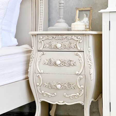 Joutel Aged Grey French Bedside Table