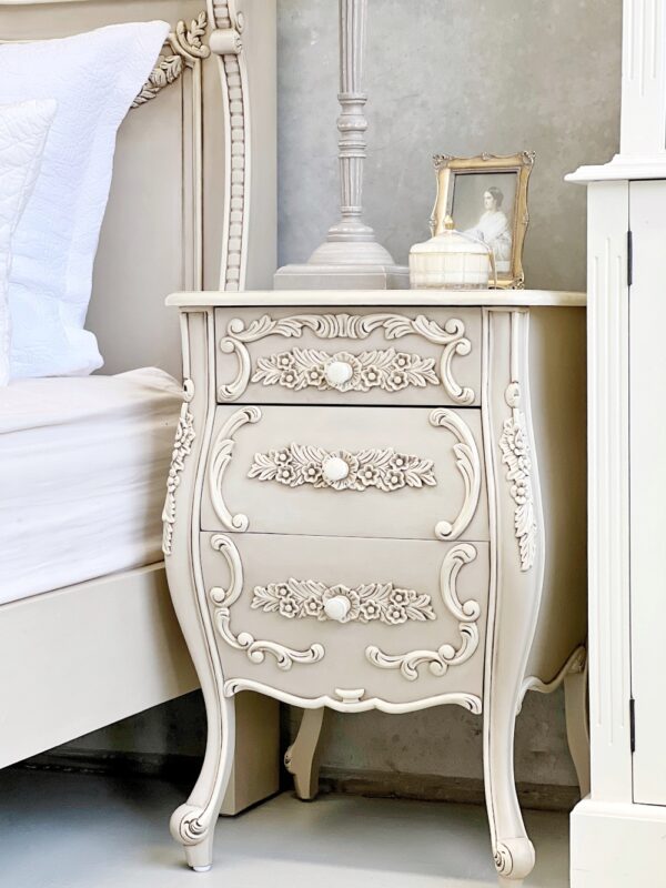Joutel Aged Grey French Bedside Table