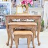 Juliette French Oak Trio Nesting Side Table Set