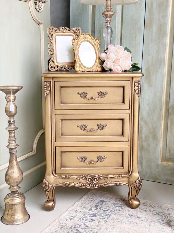 Le Foret Antique Gold Bedside Table