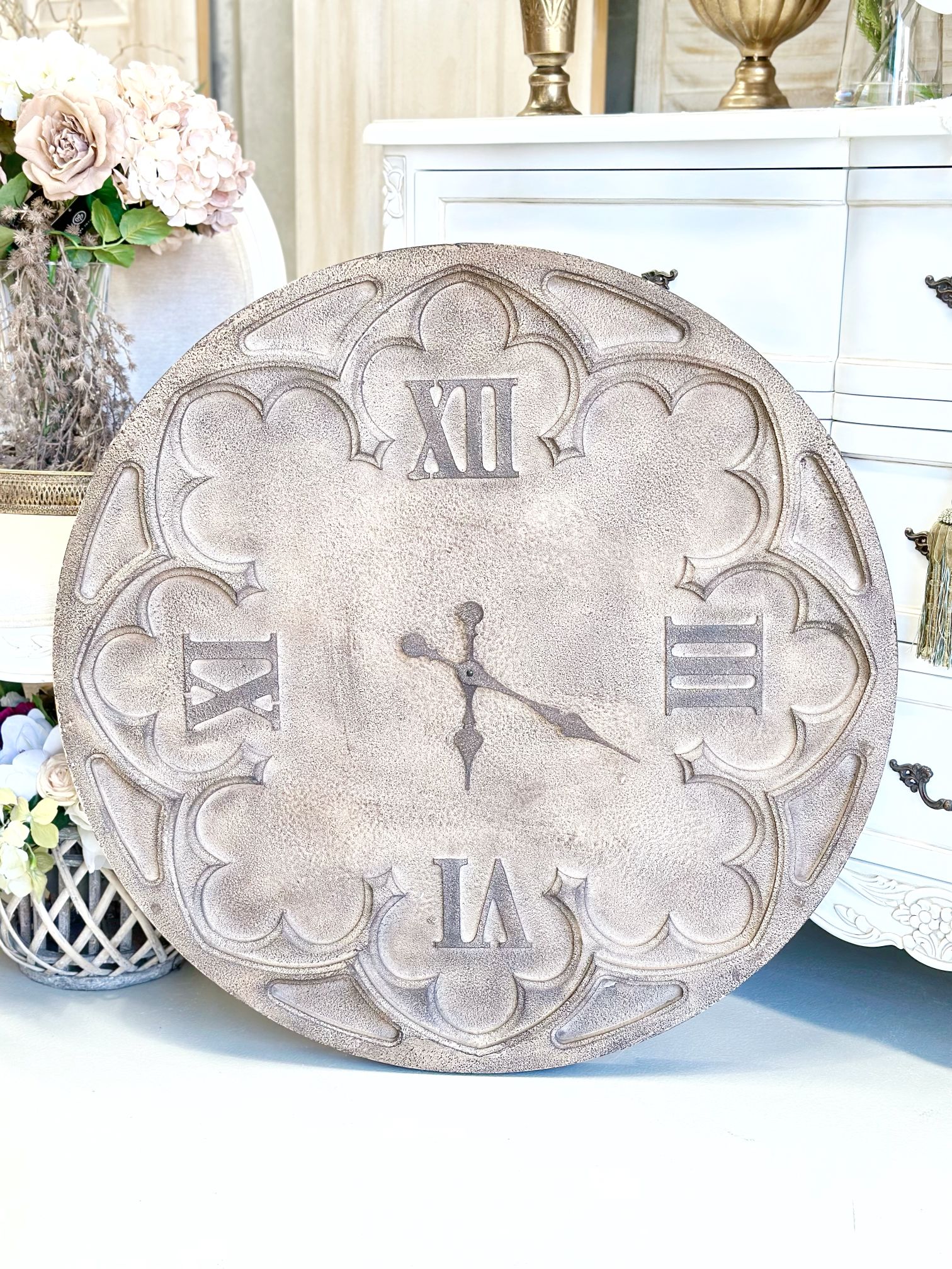 Miel Oversized Vintage Wall Clock Rococo Decor