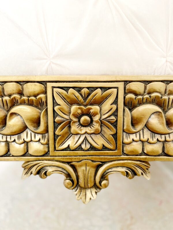Natalia Gold Rattan Low Footboard Luxury Bed - Image 10