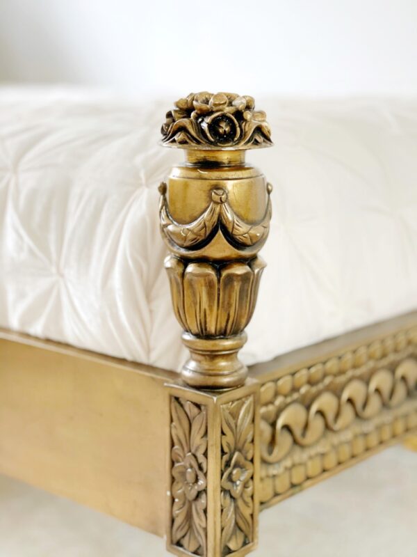 Natalia Gold Rattan Low Footboard Luxury Bed - Image 3