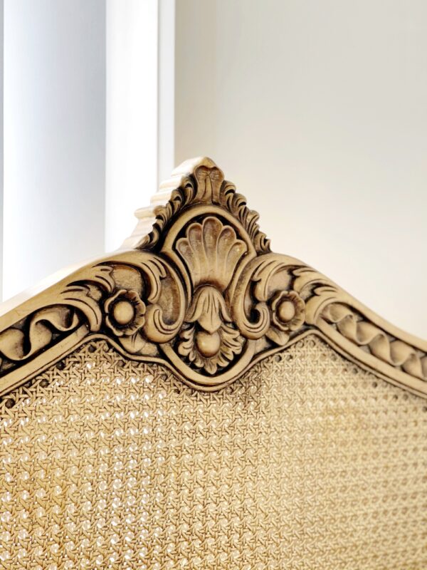 Natalia Gold Rattan Low Footboard Luxury Bed - Image 8