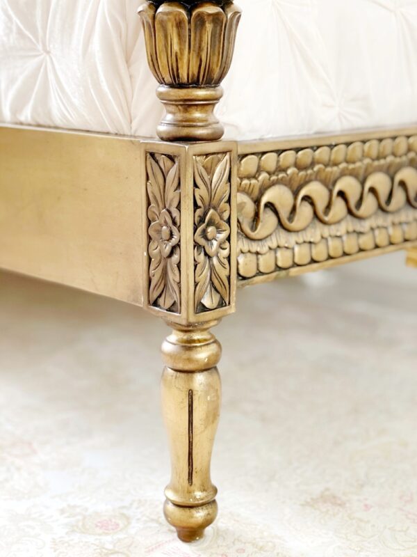 Natalia Gold Rattan Low Footboard Luxury Bed - Image 5