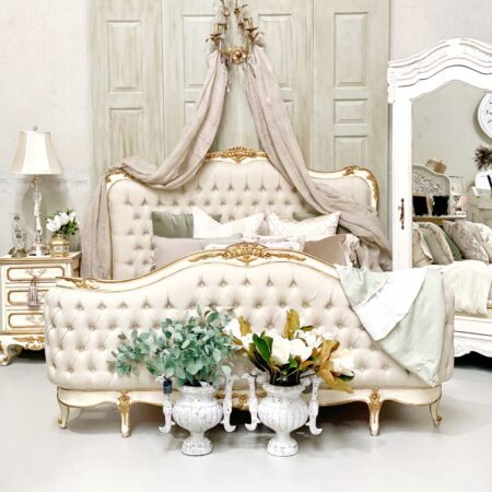Nicolette Diamond Tufted Eloquence Luxury French Bed
