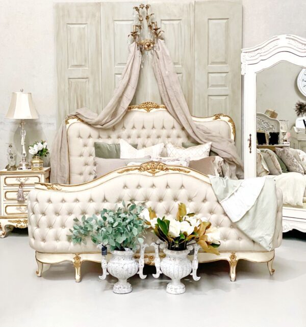 Nicolette Diamond Tufted Eloquence Luxury French Bed