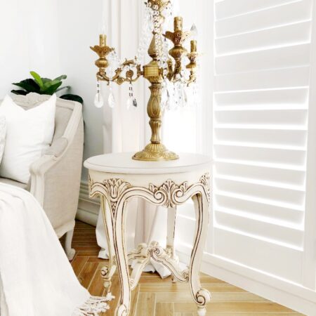 Sasha French Scroll Round Side Table