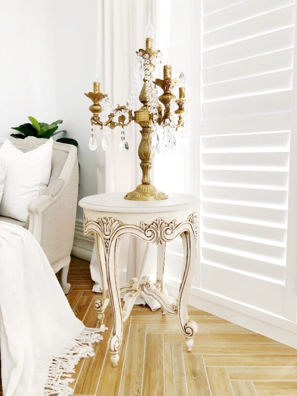 Sasha French Scroll Round Side Table