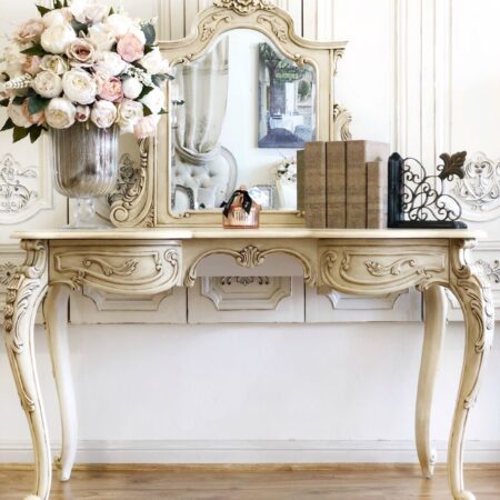 Tempeste Provincial Carved Mirrored Dressing Table