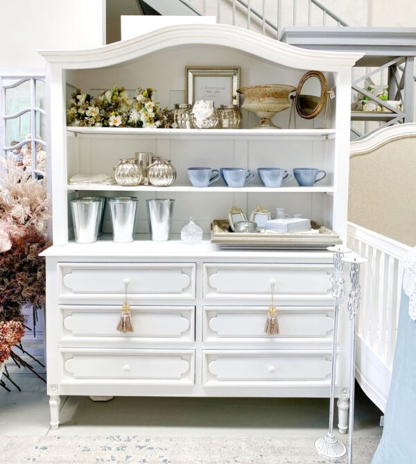 Venetian White Cottage Shabby Chic Hutch