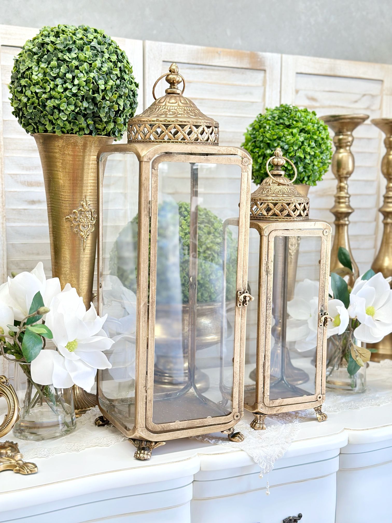 Vintage Gold Lantern Rococo Decor