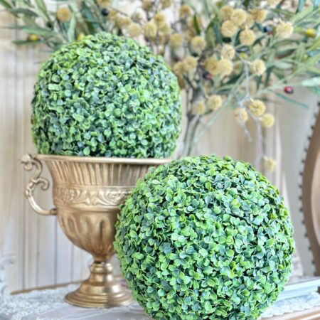 32cm Faux Boxwood Topiary Ball Forest Green