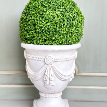 42cm Faux Boxwood Topiary Ball Pear Green