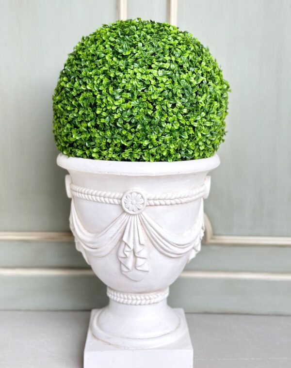 42cm Faux Boxwood Topiary Ball Pear Green