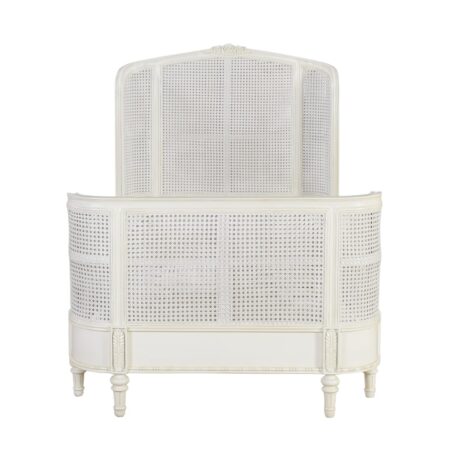 Alessia Wing Back Rattan High Footboard Bed