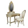Genevieve Grey Gold Mirrored Back Dressing Table