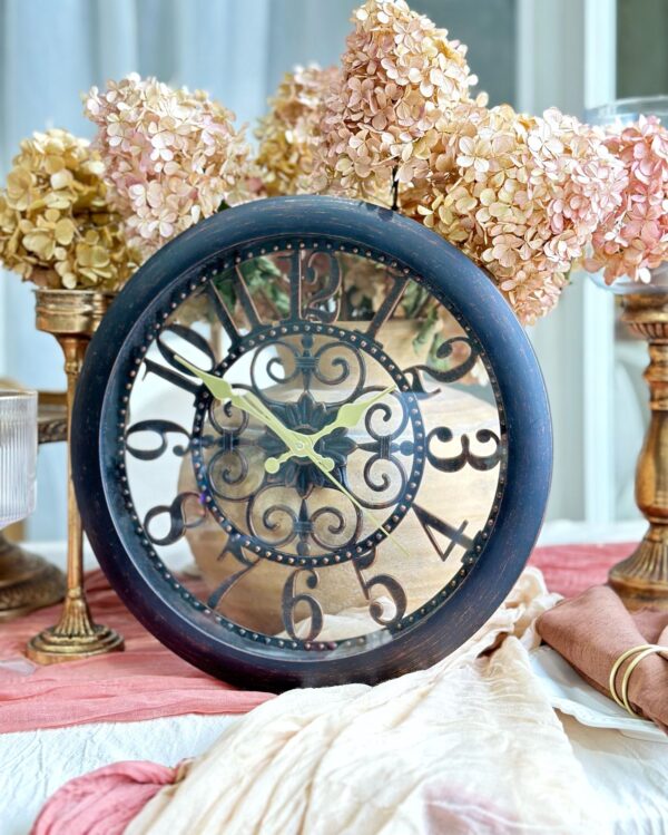 Hampton Distressed Black Wall Clock