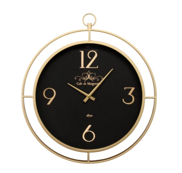 Cafe Black and Gold Wall Clock