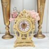 Fleur De Lys Gold Mantel Clock